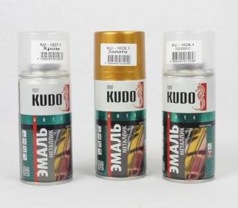 Спрей краска хром,золото KUDO 210мл