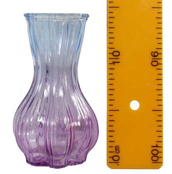 Ваза декоративная рифленая с талией стекло H15 цвет в асс.