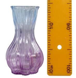 Ваза декоративная рифленая с талией стекло H15 цвет в асс.