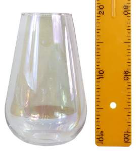 Ваза декоративная стекло 8*20см серый и перламутровый