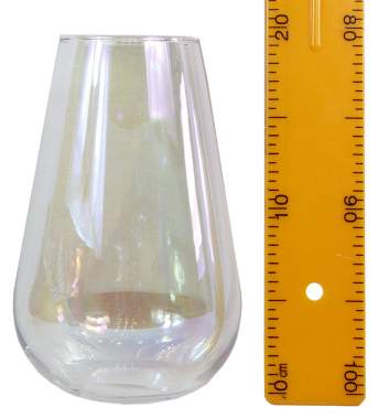 Ваза декоративная стекло 8*20см серый и перламутровый