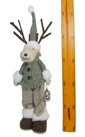 Фигура новогодняя декоративняя 'Олень в свитере и штанах' 23*14*49см 1шт оливковый,бежевый 3299 Фигура новогодняя декоративняя 'Олень в свитере и штанах' 23*14*49см 1шт оливковый,бежевый 3299