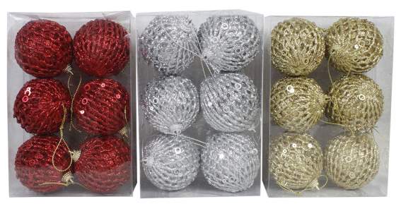 Набор елочных игрушек Мишура 4см 6шт -031А