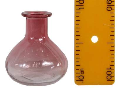 Ваза-колба декоративная стекло D9*H9см розовый