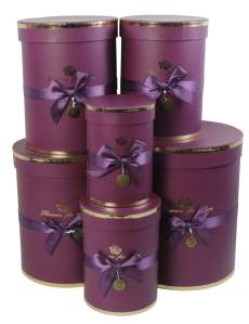 Коробка Цилиндр набор 6шт 21 х 25 х 5 Flowers for you