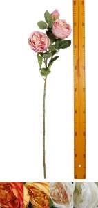 Ветка розочки 90см 3гол CFYQ01
