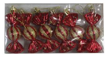 Набор Елочные игрушки Конфетка 6шт в уп 8240Т