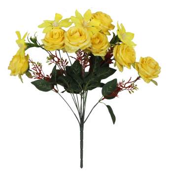 Ветка ритуальная  роз с клематисом 11гол 55см 10шт К-56-3