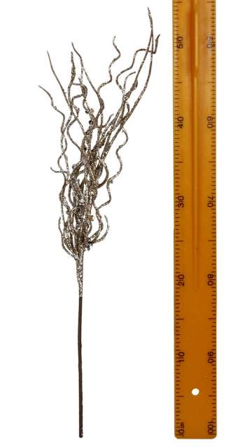 Новогодняя декоративная ветка 56см золото9561