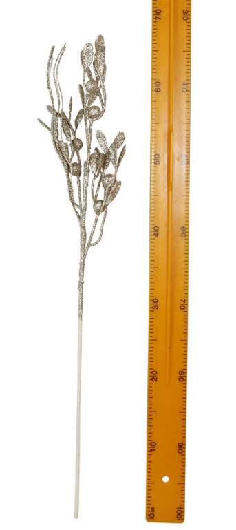 Ветка с глиттером золотой 70см 2780