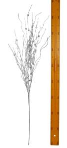 Ветка декоративная с глиттером 88см розовый,белый,серебро 3007,3021,2994