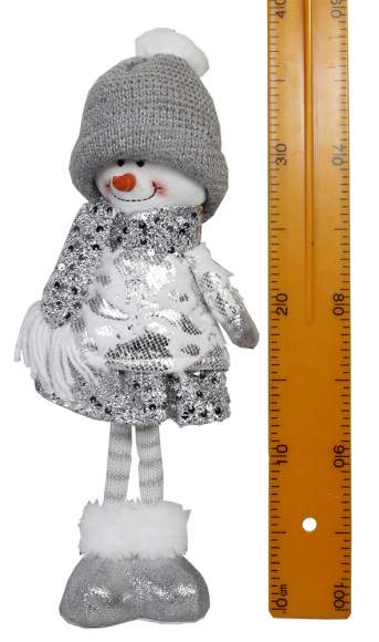 Изделие декоративное 'Снеговик мальчик' стоящий 15x11x36см серый,белый6665 Изделие декоративное 'Снеговик мальчик' стоящий 15x11x36см серый,белый6665