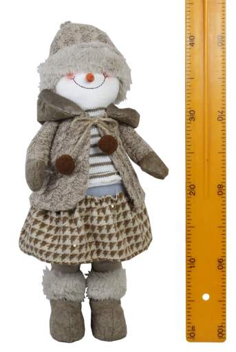 Изделие декоративное 'Снеговик мальчик' стоящий 22x18x46см бежевый,коричневый6719 Изделие декоративное 'Снеговик мальчик' стоящий 22x18x46см бежевый,коричневый6719