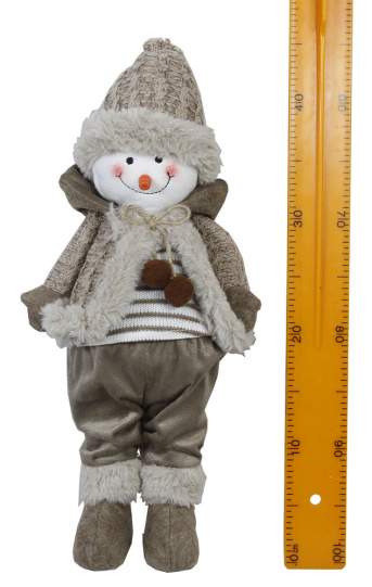 Изделие декоративное 'Снеговик Девочка' стоящий 22x18x46см бежевый 6719