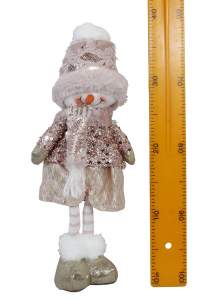 Изделие декоративное 'Снеговик девочка' стоящая 13x12x35см серебро 6764
