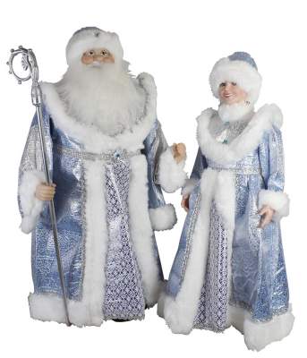 Новогодняя пара Дед Мороз и Снегурочка 100см
