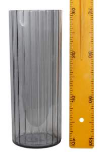 Акриловая ваза для цветов, ребристая Д12 В30см серый