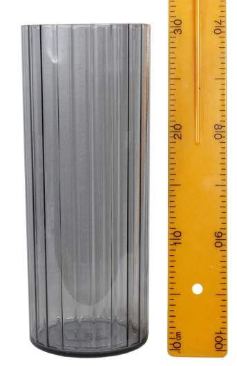 Акриловая ваза для цветов, ребристая Д12 В30см серый Акриловая ваза для цветов, ребристая Д12 В30см серый