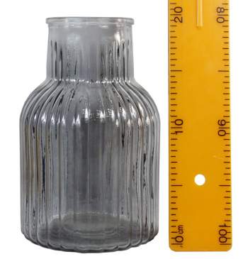 Ваза декоративная рельефная стекло 13.5*20см серый