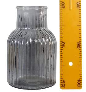 Ваза декоративная рельефная стекло 13.5*20см серый