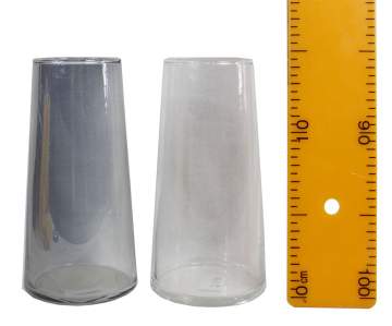 Ваза декоративная стекло 5*7.5*15см сер. и корич.