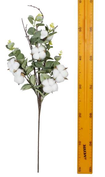 Ветка декоративная с хлопком 70см 6900