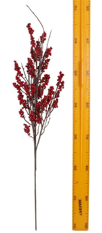 Ветка декоративная из красных ягод 70см 6863