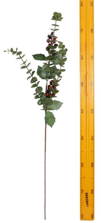 Ветка декоративная Эвкалипт с ягодами 72см 6757