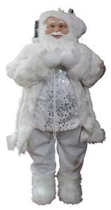 Новогодний сувенир Санта-Клаус с подарками 120см белый 1 шт 4784