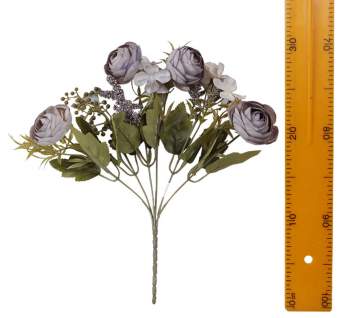 Букет евро камелий с добавкой Чароит 6вет 33см 20шт Б11912 БС