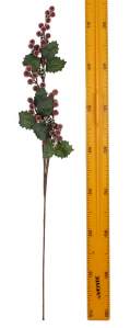 Ветка с засахаренными ягодами и шишками 78см 2490