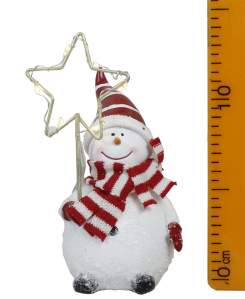 Новогоднее изделие Снеговик с LED подсветкой 15.5 см 4789