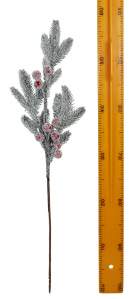 Новогодняя декоративная ветка с шишками 61см Зеленая 9029