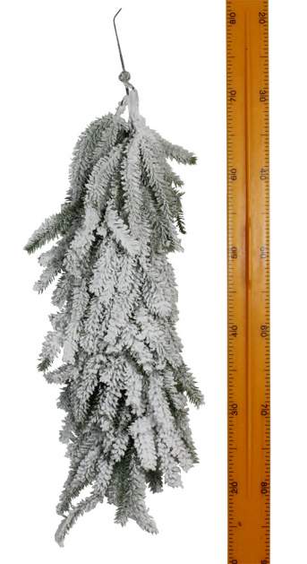 Ветка декоративная еловая заснеженная 70см 7518