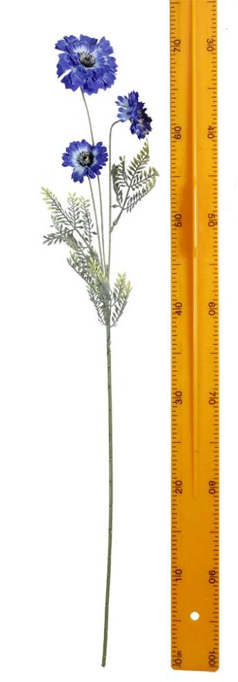 Ветка василька 80см 3цветка HS24502XCM